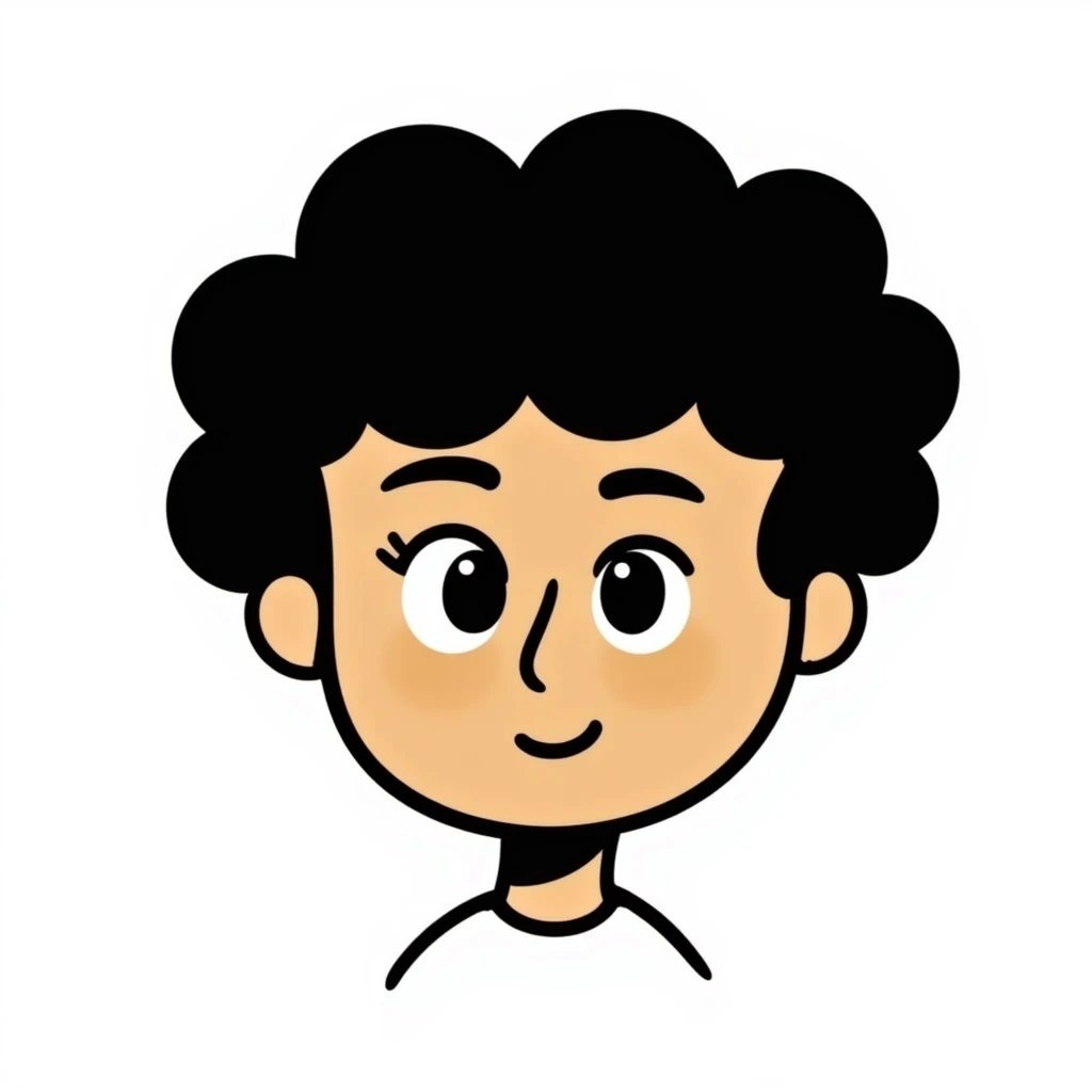 character emoji with tan skin and short black curly hair emoji