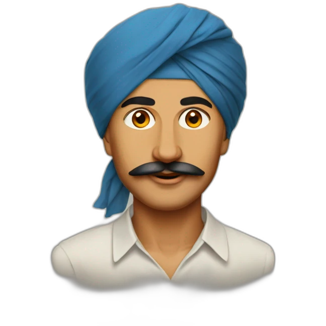 Bhagat Singh with turban emoji
