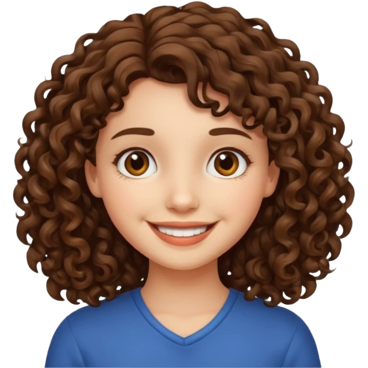 A girl with medium-length curly hair emoji