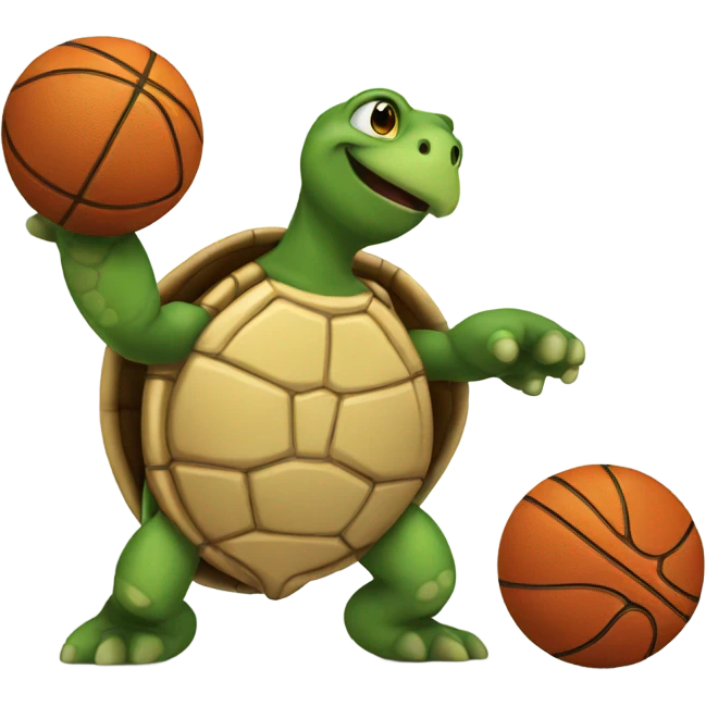 turtle playing basketball emoji