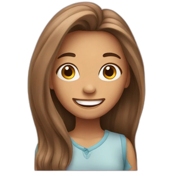 happy girl with long hair emoji