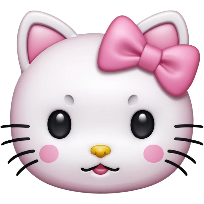 hello kitty rosto menos realista com laço rosa emoji