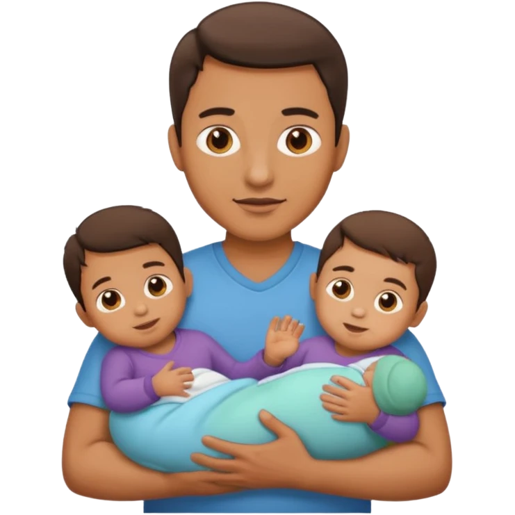 man with three babies emoji