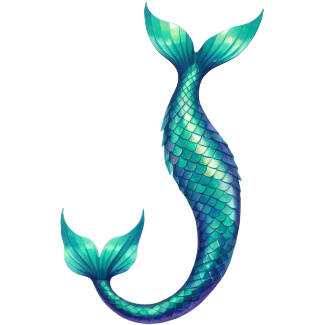 green aqua coloured siren mermaid tail end only emoji