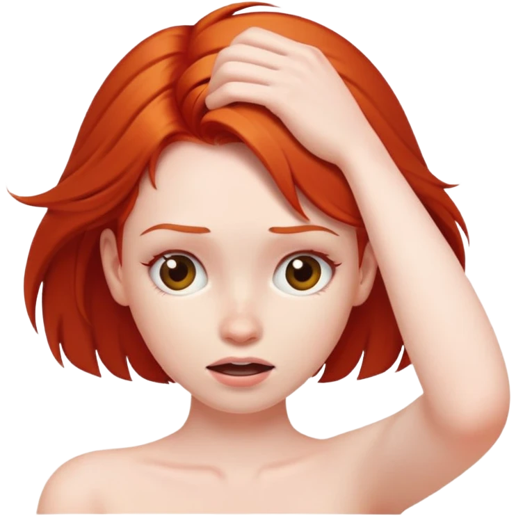 red head girl pulling hair out emoji