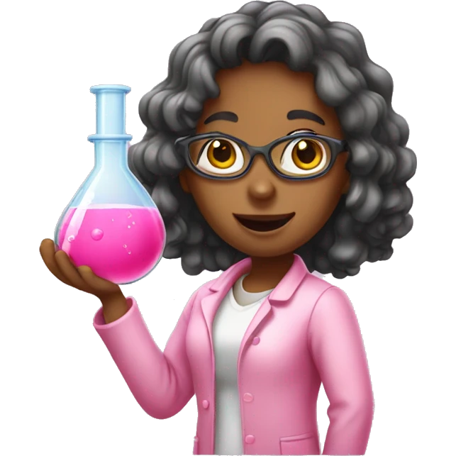 pink girl doing chemistry  emoji