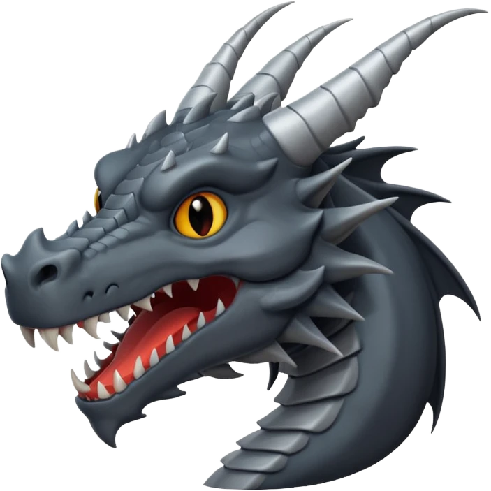 a minimalistic simple dark gray head of a dragon emoji