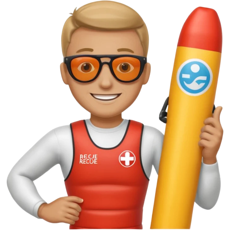 Lifeguard Holding Rescue Tube emoji