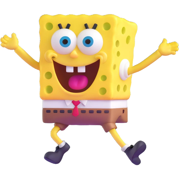 SpongeBob character dancing with bottom wiggling emoji