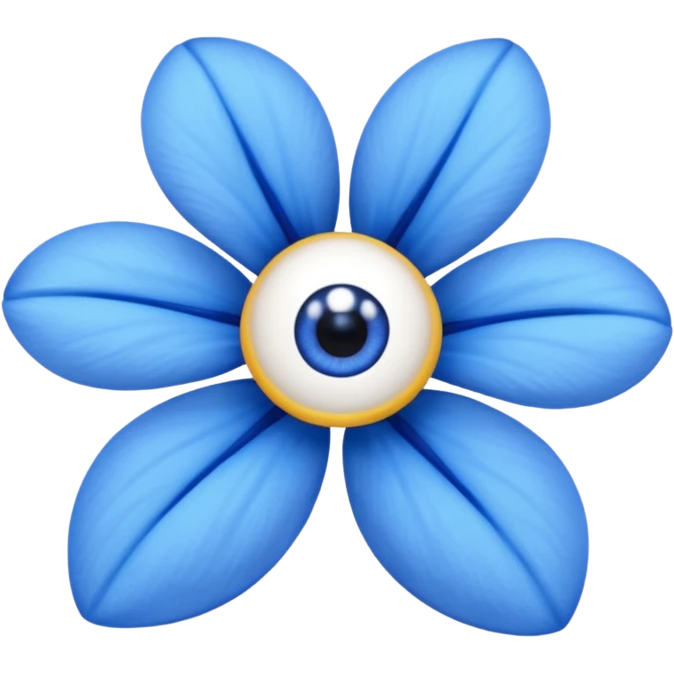 blue flower with two eyes emoji