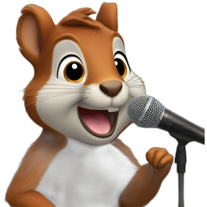 squirrel sings into the microphone emoji