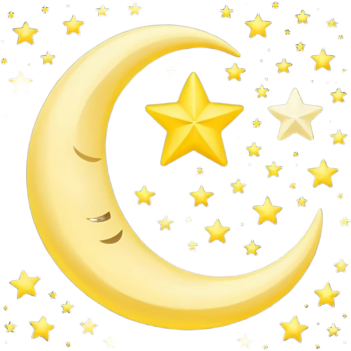 crescent moon with star around it  emoji