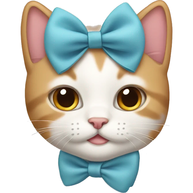 Kitty wearing bow emoji