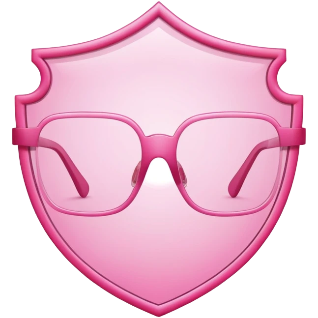 pure minimalism pink shield glasses, essential form only, frameless emoji