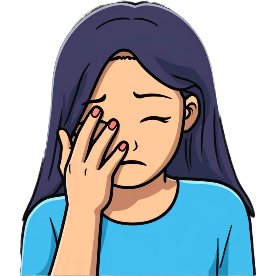 crying woman covering her face emoji