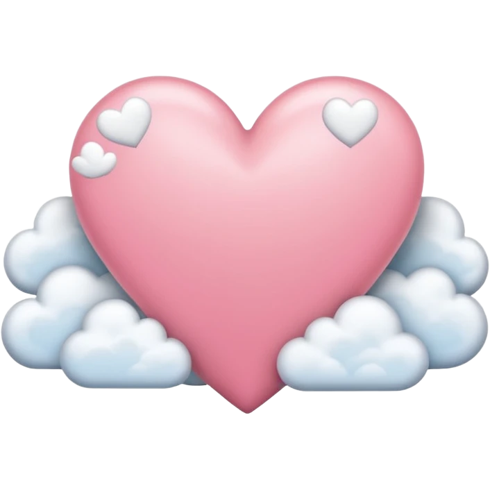 Corazón rosa claro con nubes  emoji