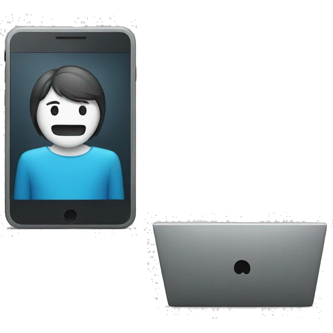 laptop and smart phone without faces emoji