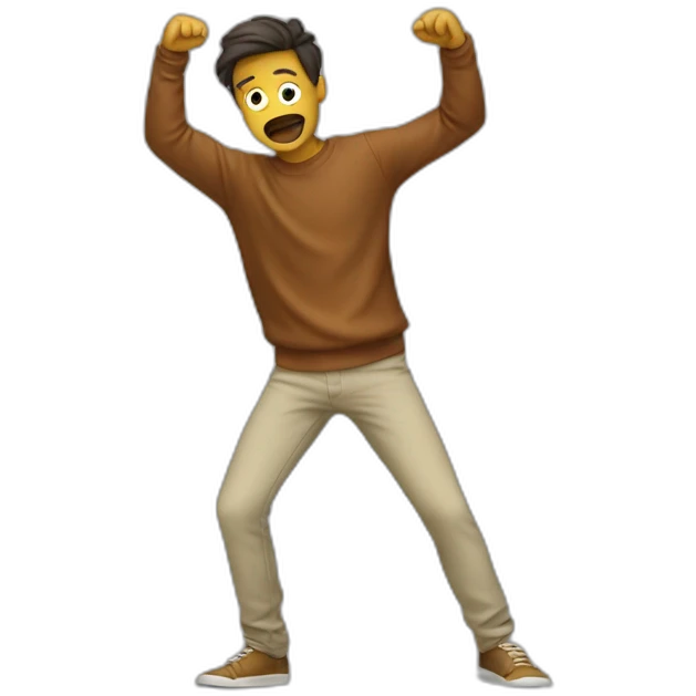 Homme qui fait un dab emoji