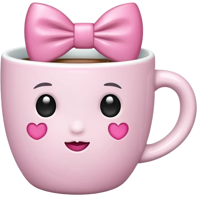 Pink bow cup emoji