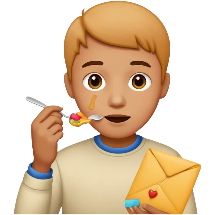 Person eating the letter “L” emoji