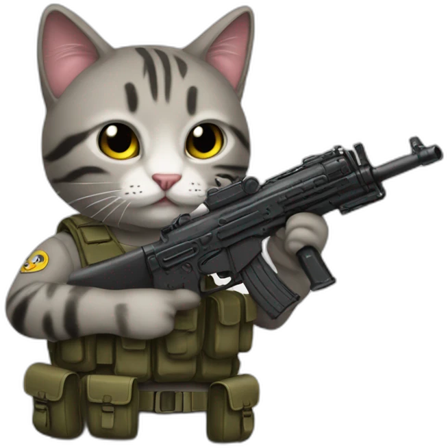 Erlandskian cat holding a Mp-40 emoji