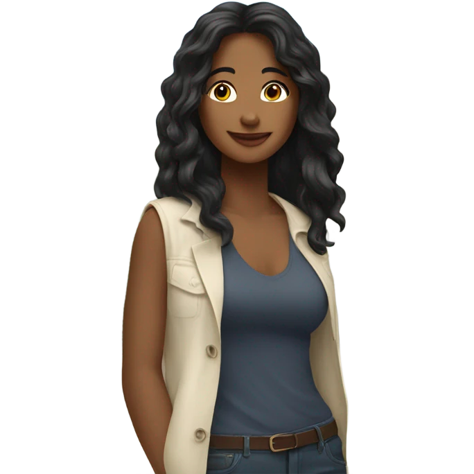 friends enjoying a sunny day mom with dark long hair  emoji
