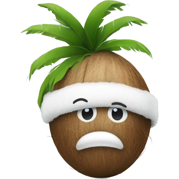 Coconut wearing winter hat emoji