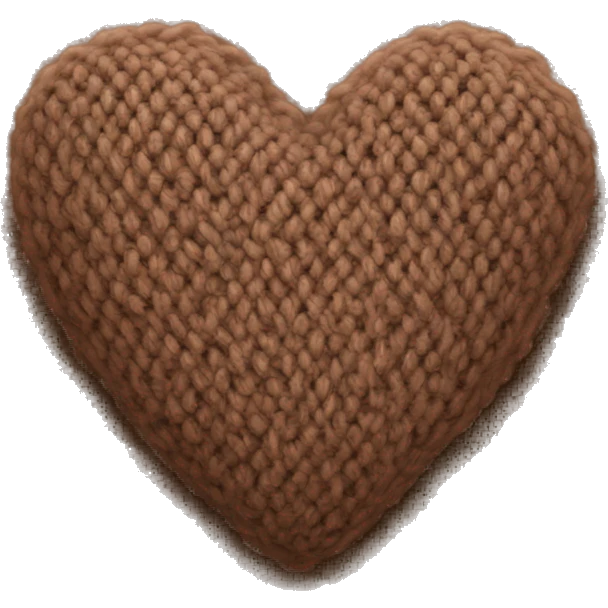 Brown knit heart emoji