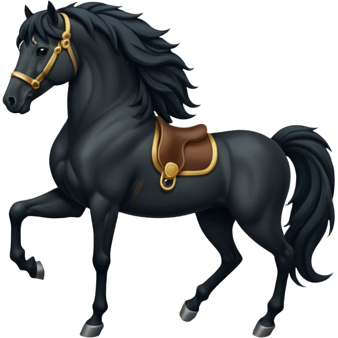Black full horse two legs up emojis  emoji