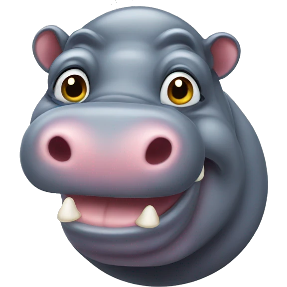 funny looking hippo emoji