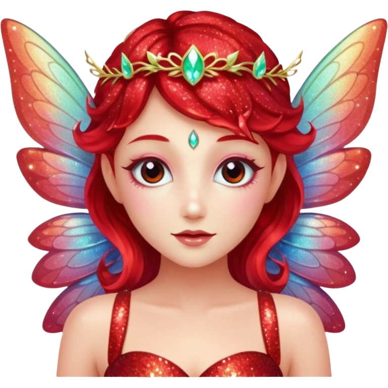 red glitter fairy emoji