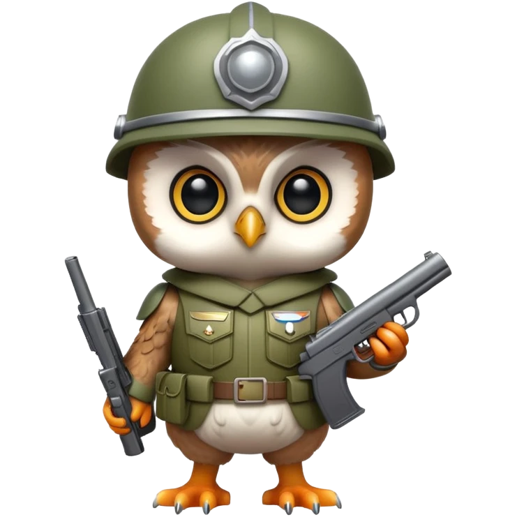 Baby owl soldier emoji