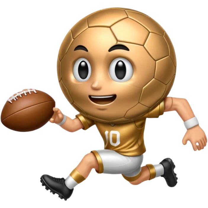 coin mascot playing football emoji