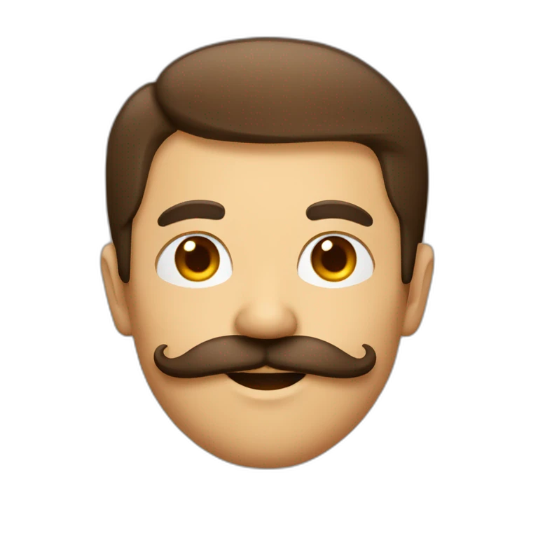 Homme brun avec un moustache carré emoji