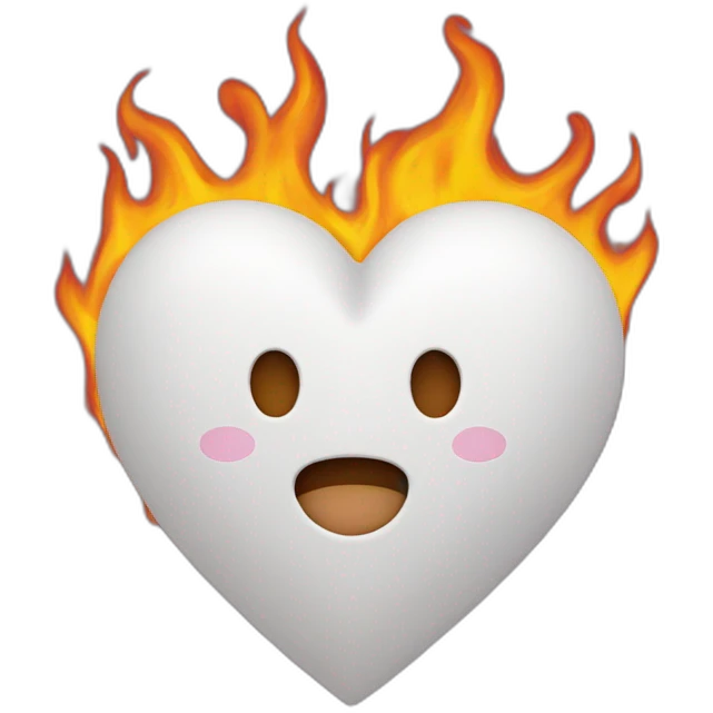 White heart on flames  emoji