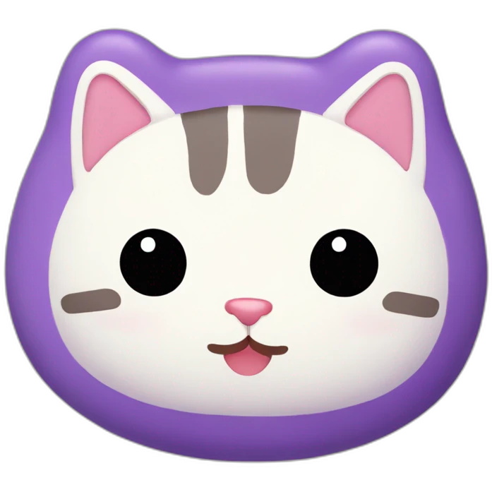 purple rice cake mochi cat emoji