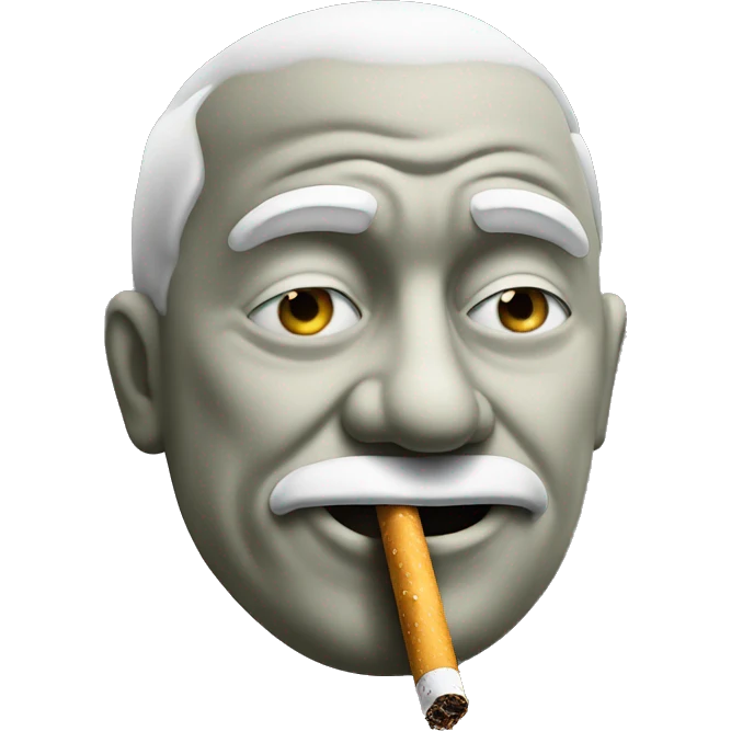 stone-faced with a cigarette emoji