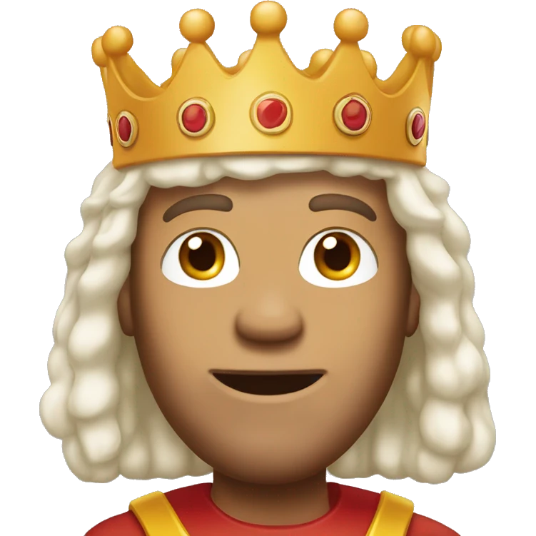 White Man with long hair wearing Burger King crown  emoji
