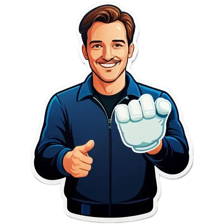 Mann, wir beide Arme in die Luft hält und dabei einen Stecker in der Hand hält emoji