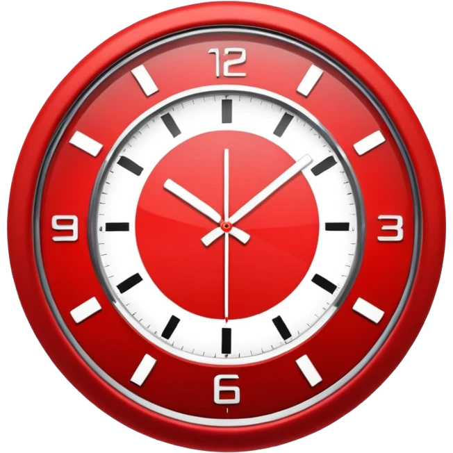 clock red modern emoji