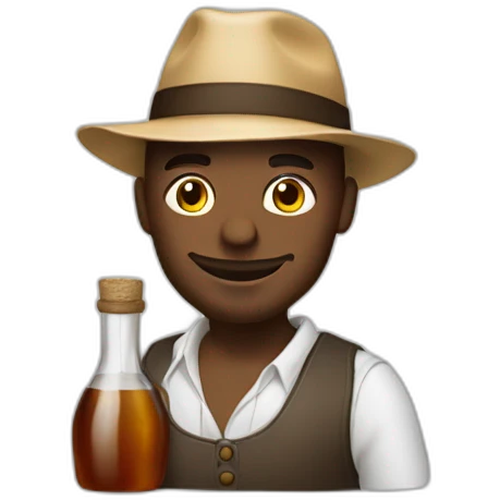 Homme avec une bouteille de rhum emoji