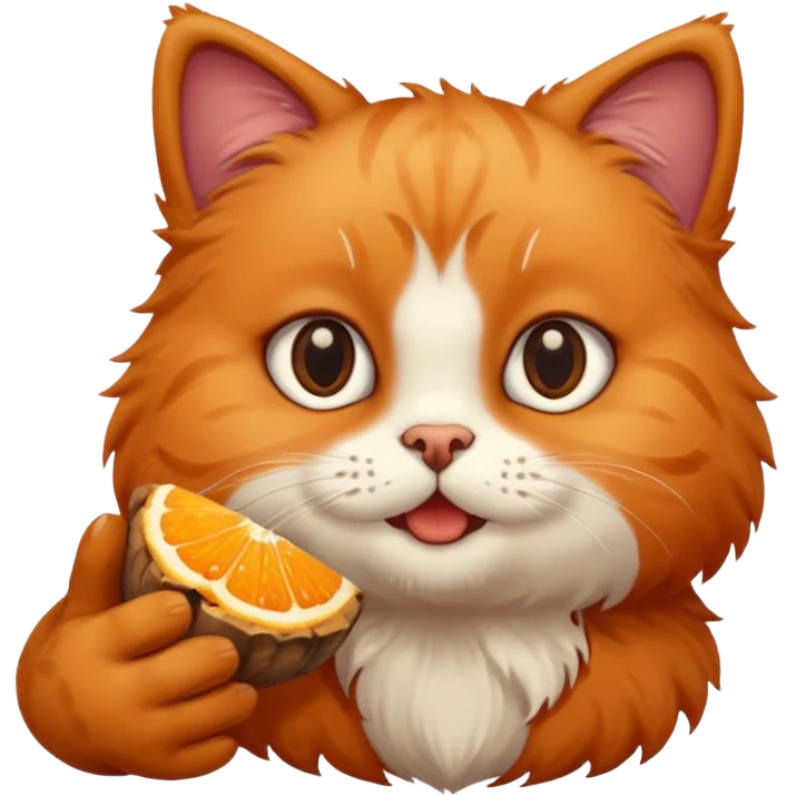 Cute cate eating a real bear emoji