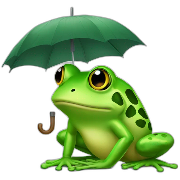 Frog take umbrella  emoji