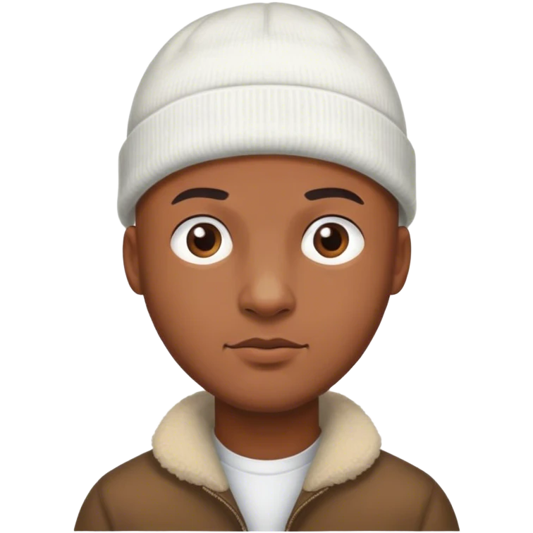 Bald man wearing beanie emoji