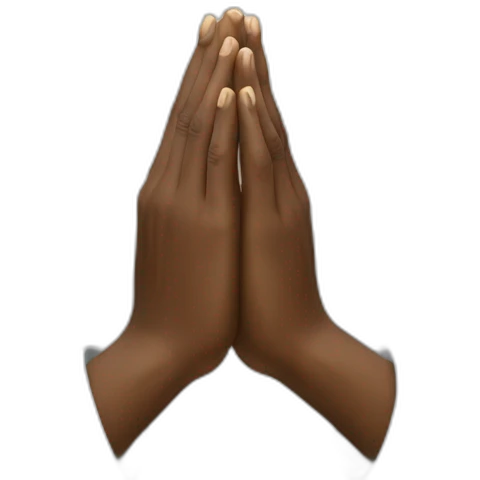 hands in prayer with exhaust fumes rising from the fingertiops emoji