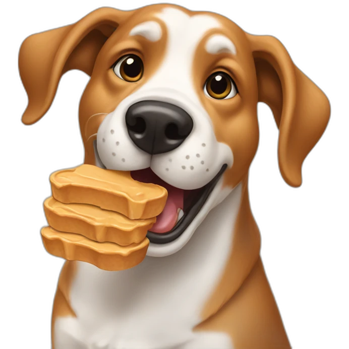 dog licking peanut butter emoji