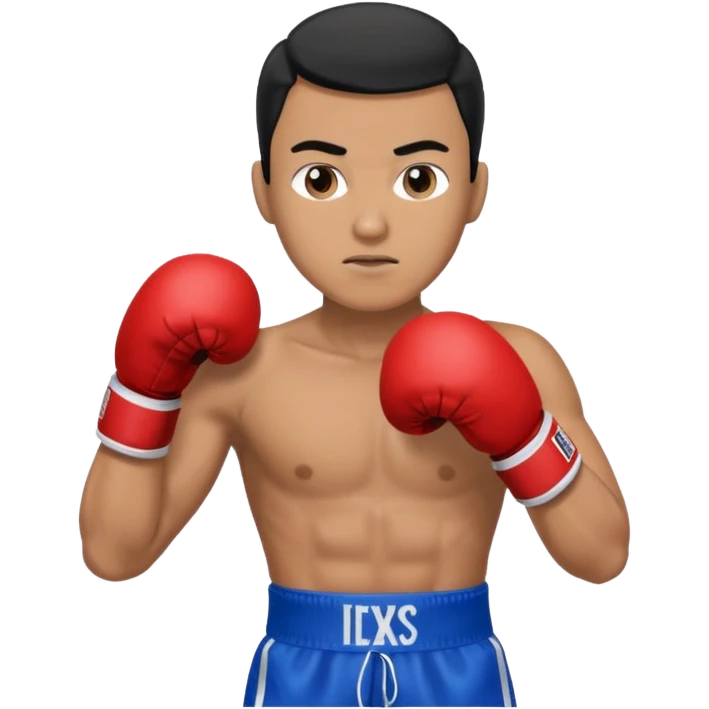   آدمی که بکس میکنه بالباس ابی دستکش مشکی مرد باشه emoji