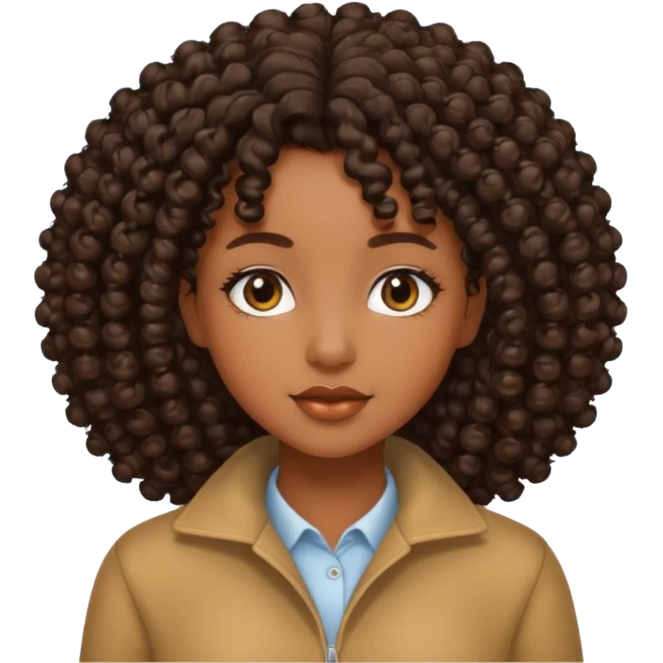 black girl with curly hair emoji