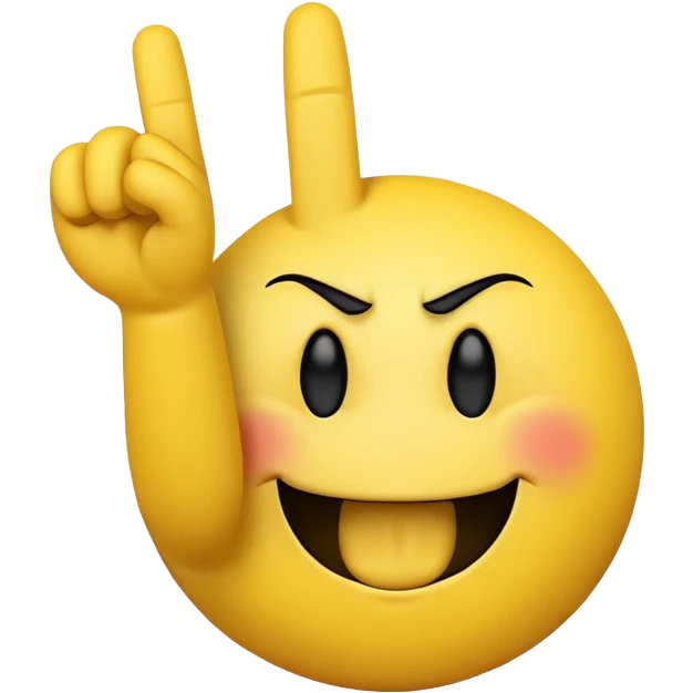 Smiley face with middle finger emoji