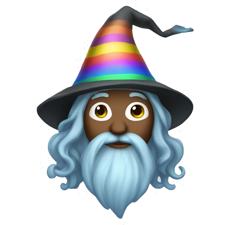 Rainbow wizard emoji